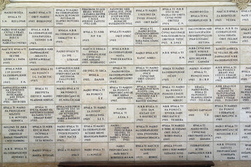 Votive tablets in Basilica Assumption of the Virgin Mary in Marija Bistrica, Croatia