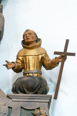 Statue of Saint on the altar of Fourteen holy helpers in the church of St. Catherine of Alexandria in Krapina, Croatia