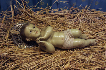 Baby Jesus figure in the Church of Saint Catherine of Alexandria in Bethlehem, Israel