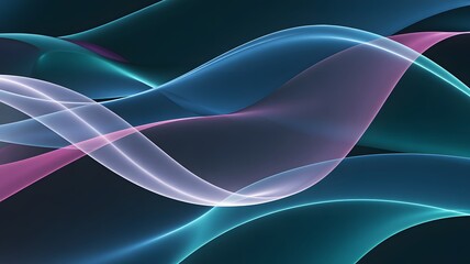 Abstract flowing waves of blue and pink light background
