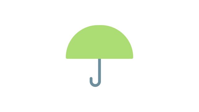A green umbrella against a solid black background, highlighting its vibrant color and shape.