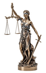 Lady Justice Statue Isolated on Background