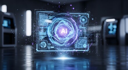 Futuristic technology interface ai artificial intelligence innovation system digital data screen