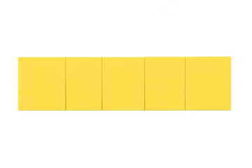 Yellow five panel banner showing a textured wooden surface, ideal as a graphic element or background. Transparent background