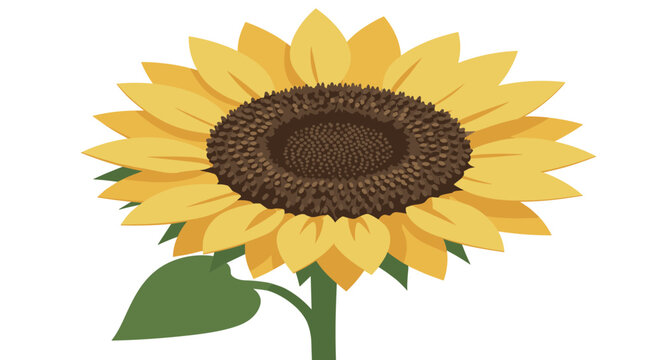 Vibrant sunflower art with bold yellow petals on a green stem