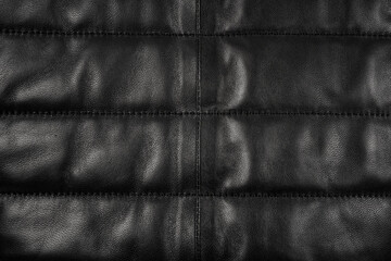 Obraz premium Black Horizontal Quilted Leather Texture