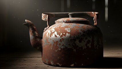 Quirky and Unattractive Teapot in a Colorful Kitchen