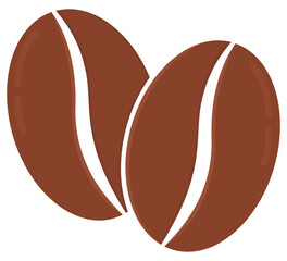 Flat icon coffee bean isolated on white background.