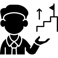 Glyph Solid Career Advice Icon