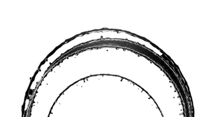 Abstract glowing rings isolated on transparent background