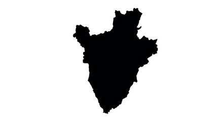 Burundi country silhouette outline on blank background