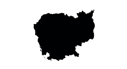 Obraz premium Silhouette map of cambodia on white background