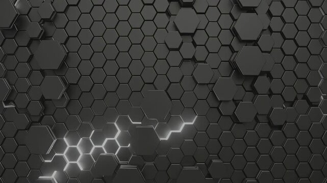 Dark hexagonal pattern with light outlines