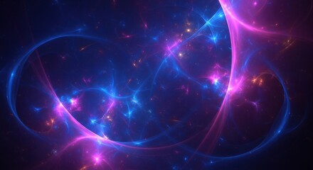 Obraz premium Abstract cosmic nebula with swirling pink and blue energy