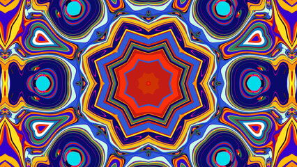 Colorful Psychedelic Fractal Kaleidoscope Background
