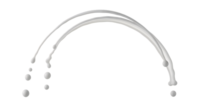White liquid splashing in an arc isolated on transparent background - Powered by Adobe
