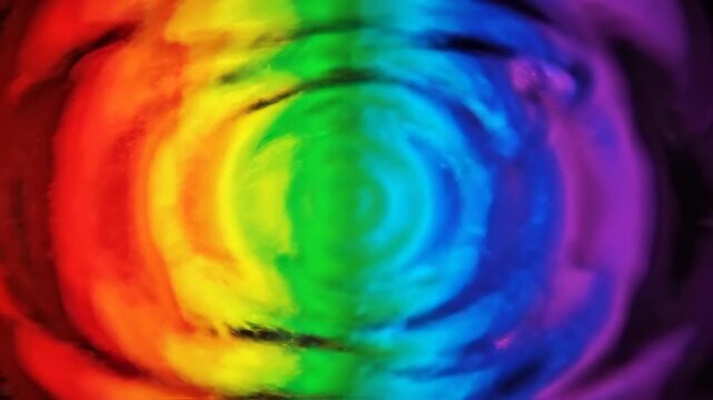 Close-up view of a vibrant color spectrum smoothly transitioning and shifting across the screen surface, mimicking frequency analysis or light refraction science, dynamic, modern