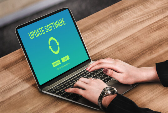 Software update on computer for modish version of device software upgrade - Powered by Adobe