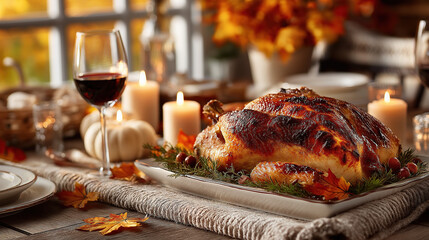 Romantic Breakfast in Bed, Waffles with Raspberries Coffee and Red Roses, Soft Blanket Cozy Scene