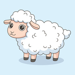 Cute Cartoon Sheep Character Illustration