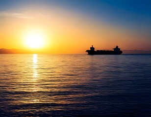 Fototapeta premium fishing boat at sunset