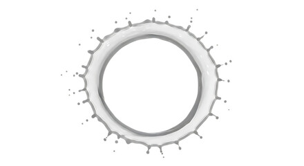 White liquid splash forming the letter o isolated on transparent background