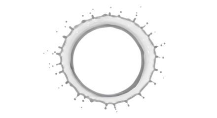 White liquid splash forming the letter o isolated on transparent background