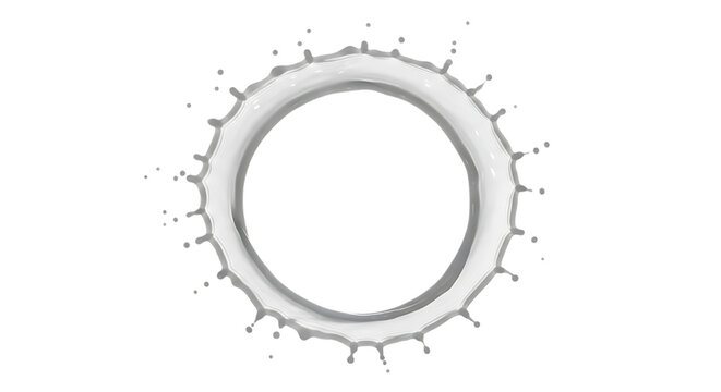 White liquid splash forming the letter o isolated on transparent background