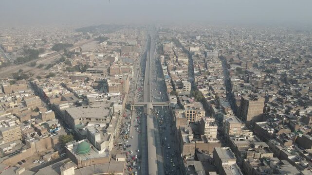 Aerial view of peshawar BRT 