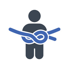 Rope tied into a figure eight knot icon