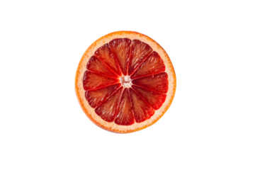 Blood Orange Slice Isolated on Transparent Background