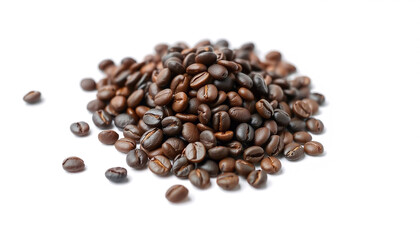 Coffee Beans Pile Isolated on White Background