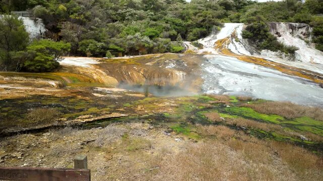 Geothermal terraces at Orakei Korako Geothermal Park and Cave
