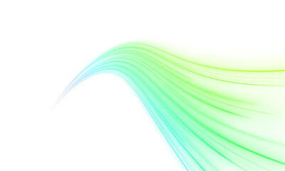 Naklejka premium Electric green streaks flow across a dark cityscape, creating a futuristic motion effect. Glowing edges enhance depth. Ideal for cyberpunk designs. PNG