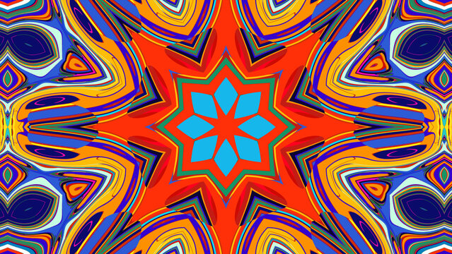 Psychedelic Sacred Geometry Mandala, Music Visualizer Background