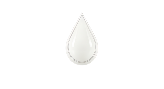White liquid drop isolated on transparent background