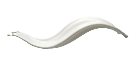 White liquid splash forming a wave shape isolated on transparent background