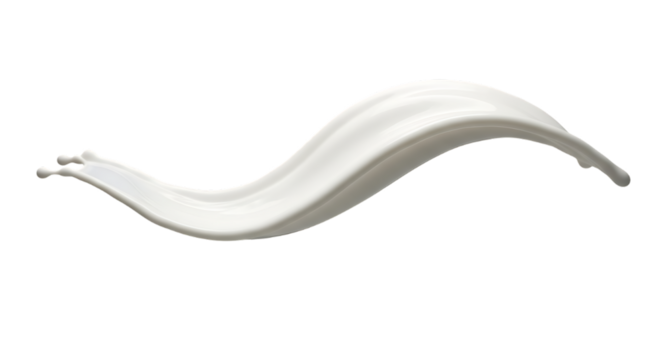 White liquid splash forming a wave shape isolated on transparent background - Powered by Adobe