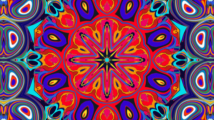 Psychedelic Sacred Geometry Mandala, Music Visualizer Background