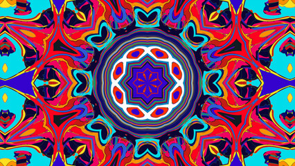 Psychedelic Sacred Geometry Mandala, Music Visualizer Background