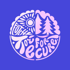 Nature Elements Together For The Cure Circle Design