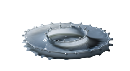 Abstract liquid splash crown shape isolated on transparent background