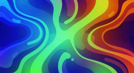Abstract swirling rainbow colors flowing together