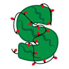 Christmas Lights Letter Font