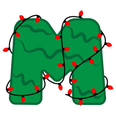 Christmas Lights Letter Font