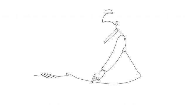 Animated the girl who plays yutnori. Yutnori in korea concept one-line drawing