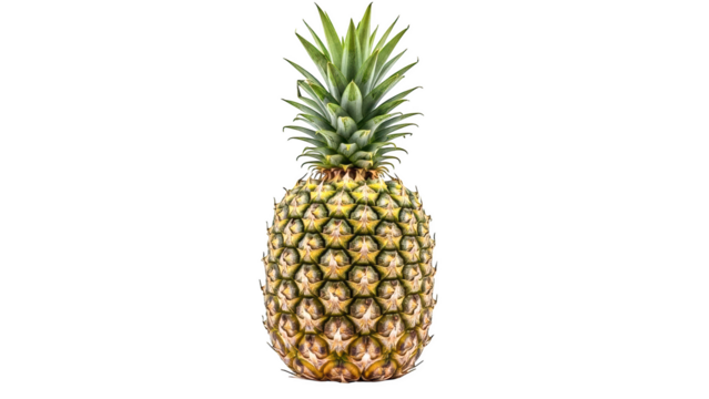 Whole ripe pineapple isolated on transparent background