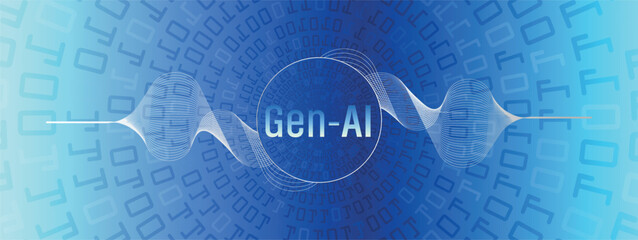 Obraz premium GEN-AI TEXT on BLUE background