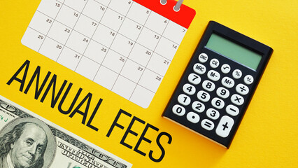 Annual fees is shown on the photo using the text and photo of calendar