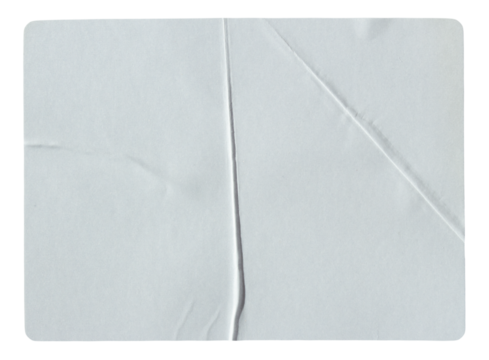 White adhesive glued paper sticker label with transparent background cut out design element - Powered by Adobe